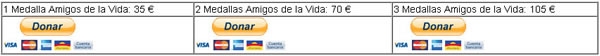 medalla donaciones
