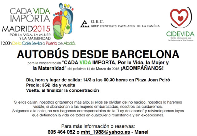 concentración CADA VIDA IMPORTA: 14-03-2015
